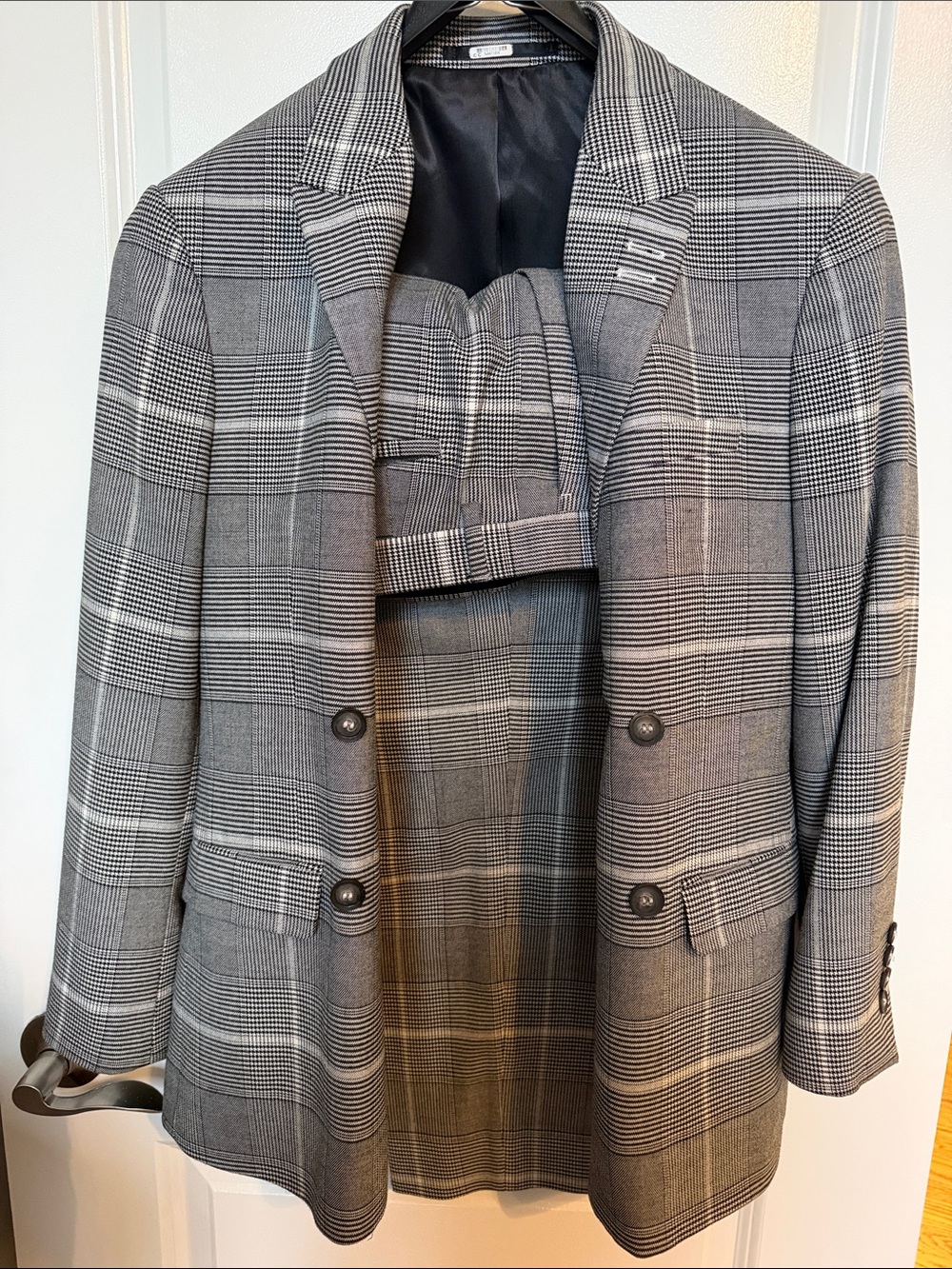 Topman Gray Glen Plaid Slim Suit